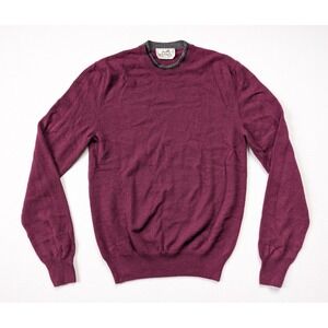 Vintage‎ Hermes Sweater Mens XS 100% Italian Cashmere Magenta Long Sleeve